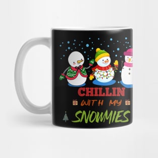 Funny Chillin with my Snomies Christmas Snowman Mug